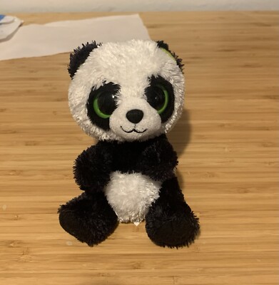 TY Beanie Boos Bamboo Panda Bear Solid Green Eyes Plush Toy