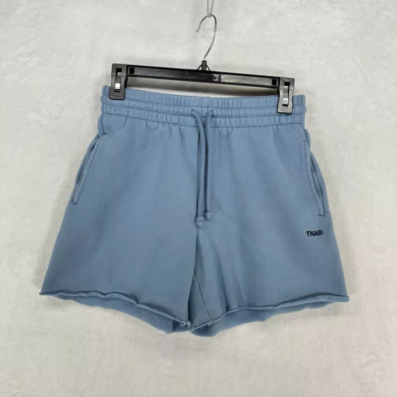aritzia knit sweatfleece cozy boyfriend fit high rise shorts