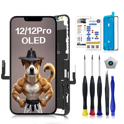 EFAITHFIX Für iPhone 12 / 12 Pro OLED Display Ersatz HD Retina Bildschirm 3D Touch Screen