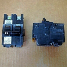 LOT OF 2 FEDERAL PACIFIC FPE NA250 2 Pole 50 Amp 240V Stab-Lok Circuit Breaker