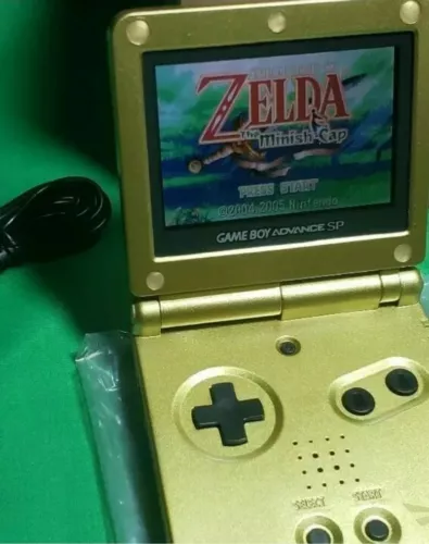 Nintendo GameBoy Advance SP Triforce GBA SP Edition Zelda AGS101 Brighter Screen