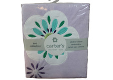 Carters Zoo Collection Purple Flower Baby Girl Velour Nursery Window Valance NWT