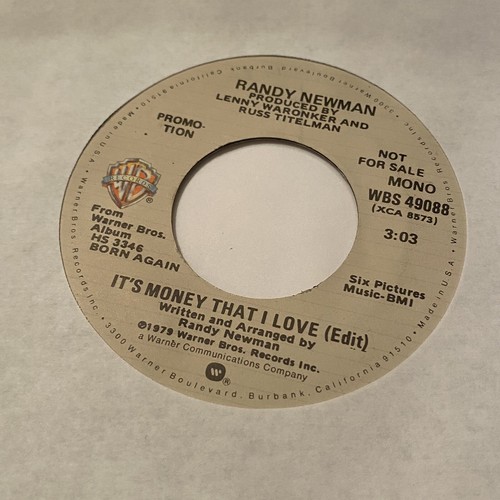 RANDY NEWMAN 'It's Money That I Love' 1979  Promo 45  - Picture 1 of 2