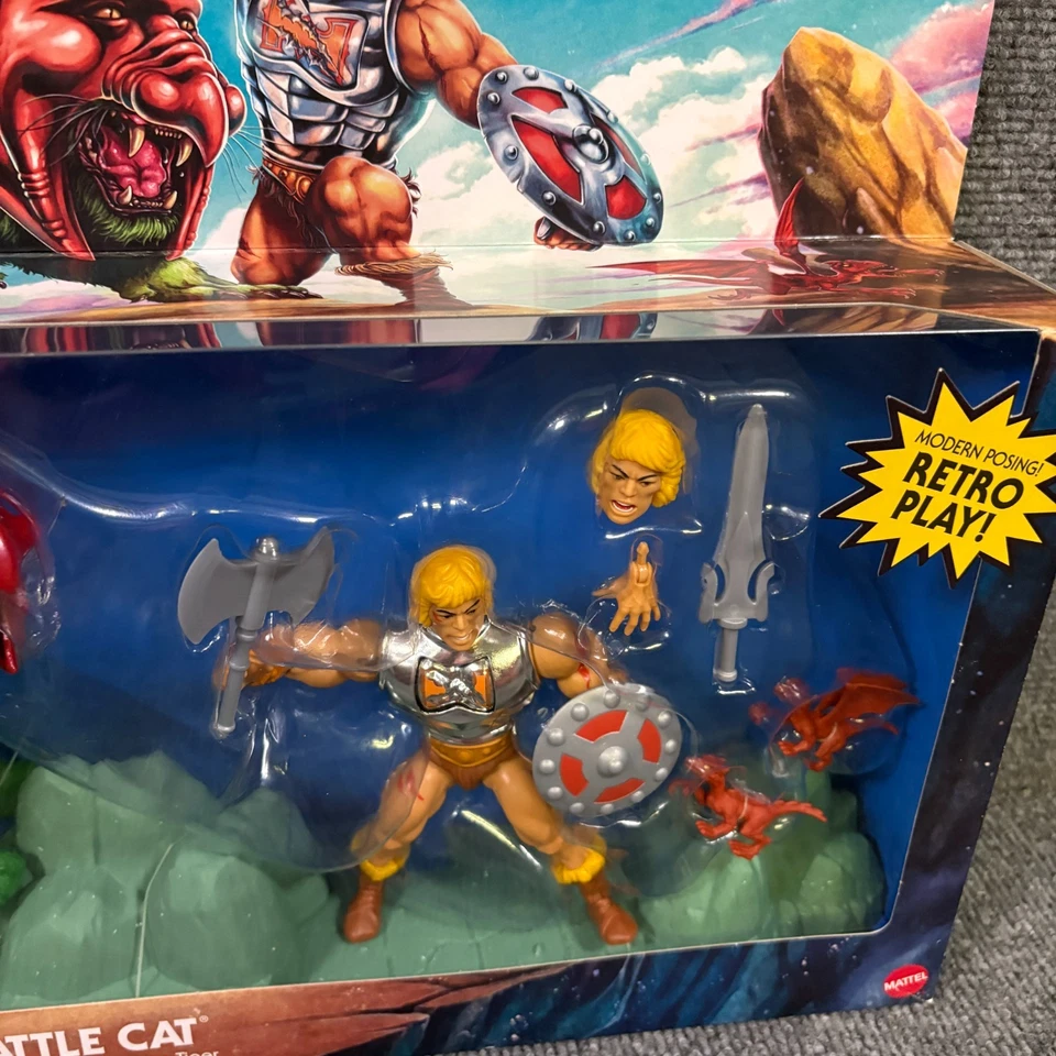 Lote MOTU Armadura de Batalla He Man Gato de Batalla y Príncipe Adam Trineo Cielo Nuevo Seaeld Foto 4 de 4