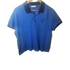 Versace Collection Mens Blue Medusa Logo Pique Polo Shirt XXL V800499 VJ00063
