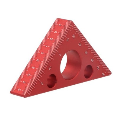 Aluminum 45/90 Degree Layout Thickened Triangle Ruler,Imperial and Metric Sca...