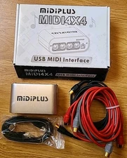 Midiplus USB MIDI Interface MIDI 4X4 + 4 Cables + 1 Data