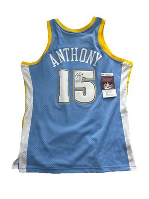 Mitchell n Ness SIGNED AUTOGRAPH CARMELO ANTHONY DENVER NUGGETS JERSEY JSA  COA