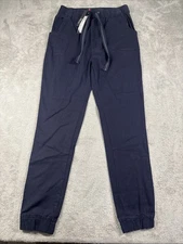 Galaxy By Harvic Men's Basic Stretch Twill Joggers, Navy, Size Small New