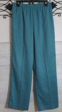 Alfred Dunner Women's Pull-on Pants Size 14 Teal Elastic Waist