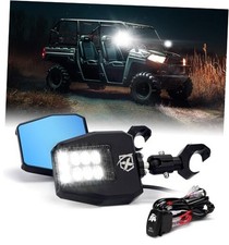 UTV Side View Mirrors,Heavy Aluminum w/LED Spot Lights UTV Rearview Clear Lens