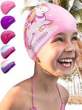 KIDVERSE Badekappe M&auml;dchen 2-12 Jahre Wasserdichte Schwimmhaube f&uuml;r Kinder