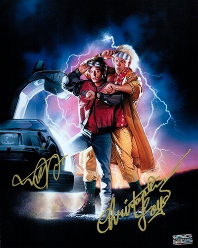 Michael J. Fox & Christopher Lloyd autographed 8x10 signed photo coa