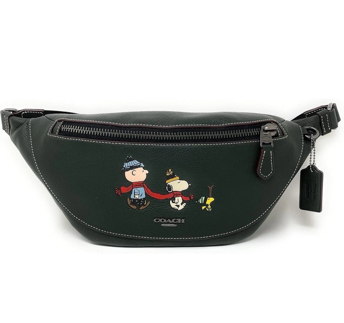 COACH スヌーピー ボディバッグ NWT COACH X Peanuts Warren Belt Bag In Pebble Leather With Snoopy