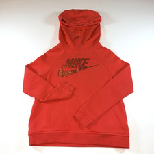 Nike Women's Coral Mockneck Hooded Sweatshirt - Size Small - Excellent Condition