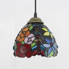 Vintage Stained Glass Pendant Lamp Tiffany Style Hanging Ceiling Pendant Light