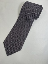 Harold Powell Men’s 100% Silk Tie Made In USA Purple Geometric Pattern