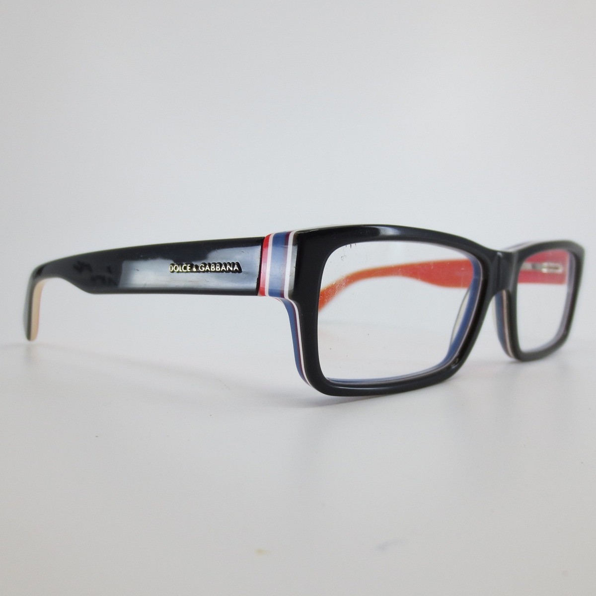 Dolce & Gabbana DG 3180 2764 Black Orange Rectangular Eyeglasses