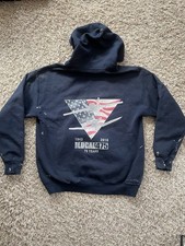 DISTRESSED UAW Local 475 AEROSPACE HOODED SWEATSHIRT Paint Splatters Blue M