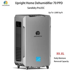 ARGENDON Upright Home Dehumidifier 70 PPD SLGR Commercial LCD Touch 1000 sq ft
