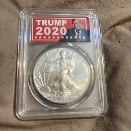 2020 US Fine .999 1oz Silver Eagle Trump Certified PCGS MS70