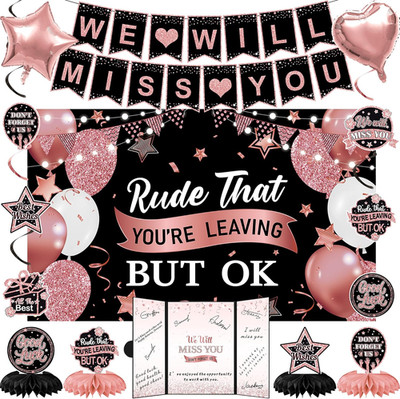 Rude That You'Re Leaving but Ok Banner, Farewell Party Decorations for Women, Go