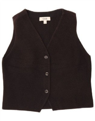Cos Damen Crop Weste UK 12 Mittelbraun Baumwolle CN08
