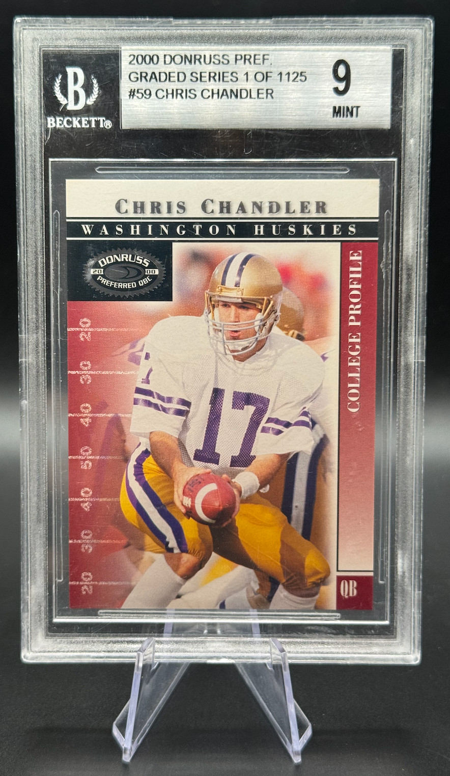 2000 Chris Chandler /1125 Donruss Preferred QBC #59 BGS 9 | Washington Huskies