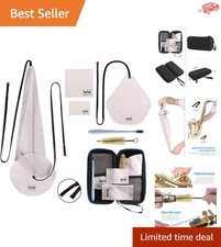 Travel-Friendly Saxophone Cleaning Kit: Dark Gray Case and Multi-Instrument Use