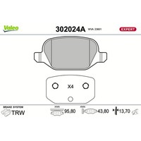 Valeo BremsbelÄGe Satz Hinten Passend FüR Abarth 500 500C Fiat 500 Panda Punto L