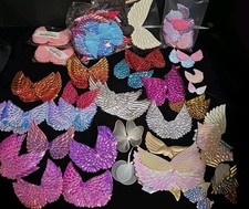 Lg. Lot Angel Wings Doll Crafts Multicolor Metallic Nylon Christmas Gift DIY Fun