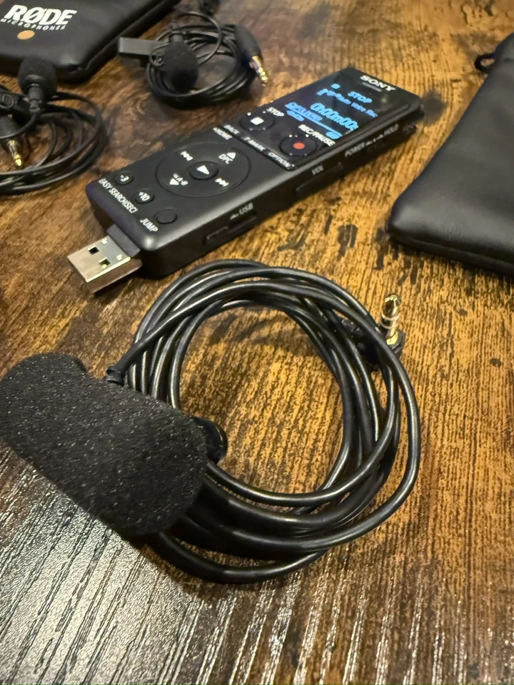 Grabadora de voz digital Sony ICD-UX570 4 GB con estéreo lav, 4 micrófonos rode lav Foto 4 de 4