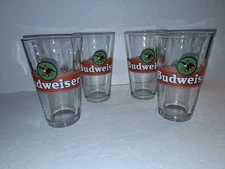 Set of 4 Official Anheuser Busch Eagle Budweiser Pint Glasses Libbey Pre-owned