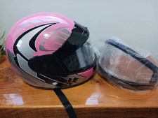 Typhoon KY-106D Girls Pink Full Face Medium DOT Motorcycle Helmet W/ Extra Visor