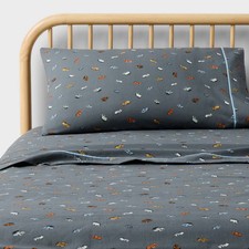 Queen Hot Wheels Retro Car Kids' Cotton Sheet Set Gray - Hot