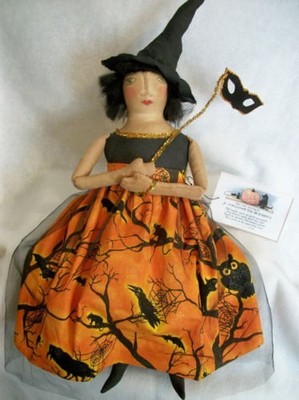 Pattern, Halloween witch, art doll, original, Dumplnragamuffin, #111