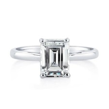 Bague de fiançailles de mariage en argent sterling 925 avec solitaire...
