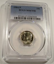 1984-P PCGS MS67FB ROOSEVELT DIME 10c MS 67 FB