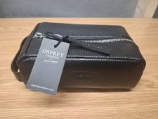 Osprey London Men's Leather Small Washbag in Black Wash Bag Designer