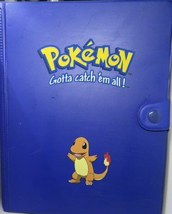 Pokémon Blue Plastic Trading Card Binder w/ Strap, Charmander, Standard Size