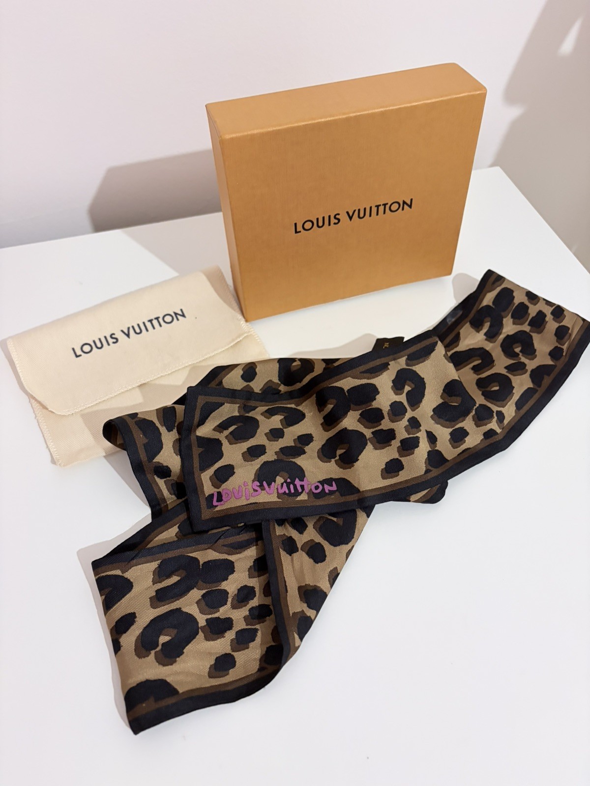 Authentic Louis Vuitton Leopard Bandeau Stephen Sproue