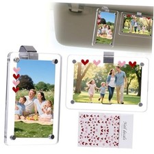 2Pcs Car Picture Holder,Magnetic 2.4"x3.5" Car Visor Photo Clip, Horizontal 