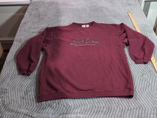 Vintage 90s Levi's Embroidered Logo Burgundy Sweatshirt M Made In Saipan USA Fab