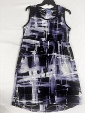 Simply Vera Vera Wang Purple Abstract Sleeveless Midi Dress Women’s PM Petite