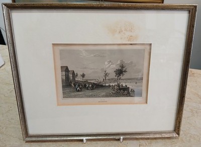 Steel engraving hand-coloured MAYENCE / MAINZ from 1832 after Tombleson - framed - B485