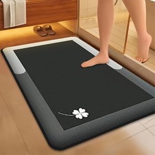Flannel Bathroom Floor Mat Non Slip Absorbent Rug Entrance Door Mat Carpet