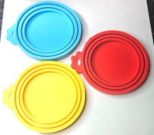 3 Pack Pet Food Can Covers Universal Can Lids Safe/Silicone Dogs Cats and more