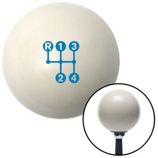 Blue 4 Speed Shift Pattern - Dots 3n Ivory Shift Knob W M16x1.5 Insert Shifter