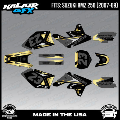 Graphics Kit for SUZUKI RMZ250 RMZ 250 (2007-2009) Evader Series - Gold