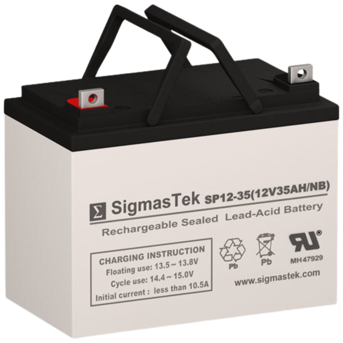 SigmasTek SP12-35(NB) Sealed Lead Acid AGM Battery, Deep Cycle 12 Volt 35 AmpH